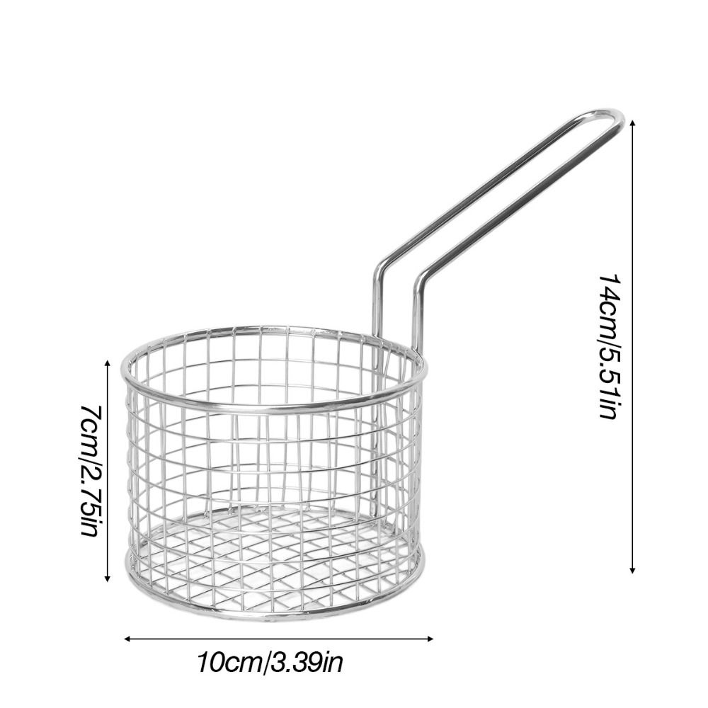 Handheld French Fry Basket Reusable Frying Basket Portable Fries Holder  Kitchen Frying Tools