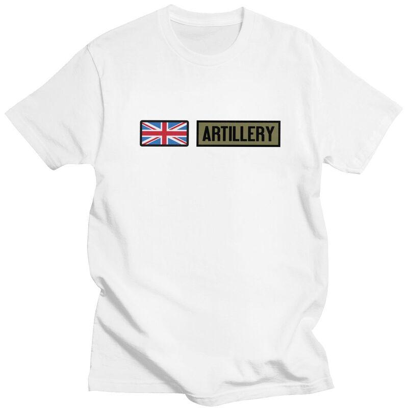 Custom Union Jack British Flag Artillery T Shirt for Men 100 Cotton Tshirt Leisure Tee Short Sleeve Tshirts Loose Fit Clothing