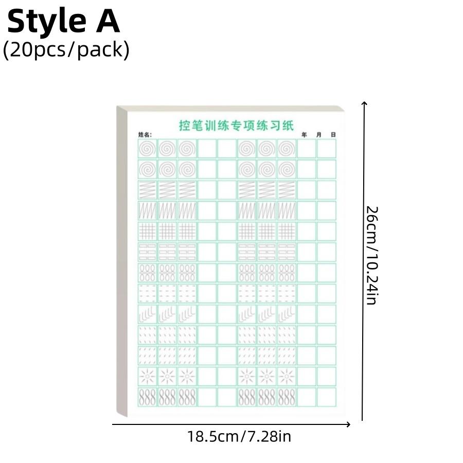 20 шт. Книга для практики китайской каллиграфии точечной матрицей для взрослых и студентов, Контроль пера для китайских иероглифов, Точечная матрица для символов Тр