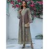 2025 Middle East Cross-Border Women Clothes Robe Embroidered Cloth Hot Drilling Print Dubai Long Dress Fashion Dress Dress
