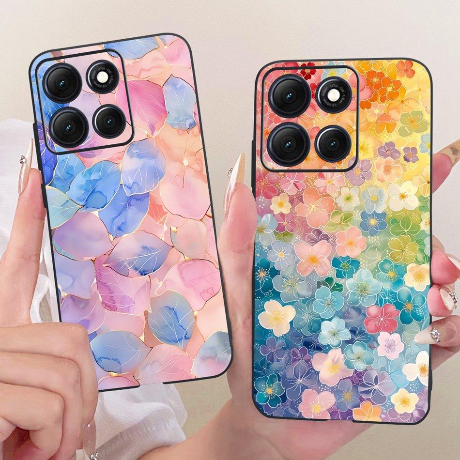 For Motorola Moto G86 Power Cute Flower Butterfly Cat Painted Case For Moto G86 G86Power Black Silicone Soft Phone Cases