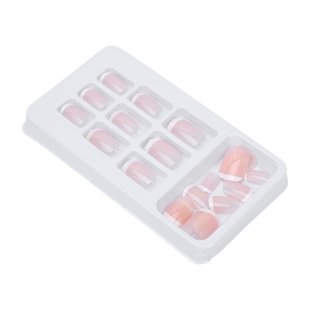 24 шт. французские нюдовые ногти короткие прессованные полное покрытие балерина искусственные ногти типсы для ежедневного салона своими руками