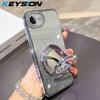 KEYSION Роскошный блестящий чехол с драгоценными камнями и магнитной застежкой для iPhone 16e SE 2020 22 8 7 Plus, подставка-зеркало для макияжа, ударопрочная задняя крышка