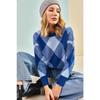 Women's Square Patterned Knitwear Sweater
