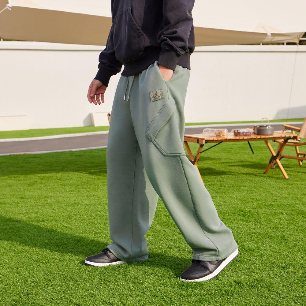 Men's Pants Jordan Flight Fleece CHICAGO Fleece Lined Lace Up Knitted Fabric Casual Cargo Pants Men's