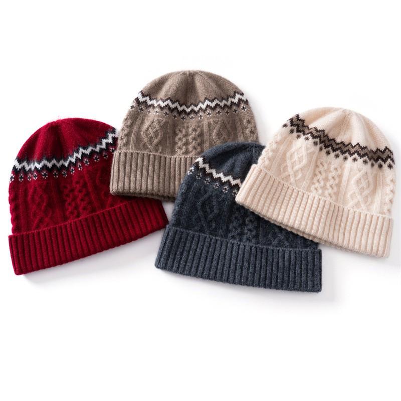 Warm Wool Blend Knit Beanie Hat Women Men Winter Outdoor Cycling Ear Protection