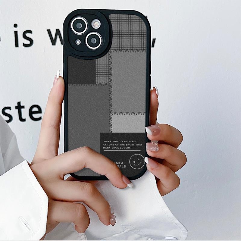 Кожаный черный корпус, силиконовый гибкий мягкий чехол из ТПУ, модная задняя крышка для мобильного телефона с принтом для iPhone, Samsung, Xiaomi