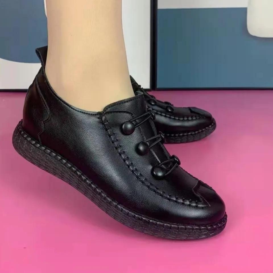 Fashion Fashion Artificial Leather Flats Women Spring Summer Leisure Shoes Breathable Loafer Females Moccasin