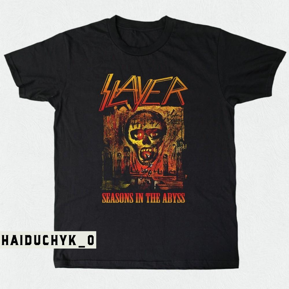 Slayer 1990 Seasons In The Abyss Unisex Black T-shirt Size S-5XL Unisex T-Shirt
