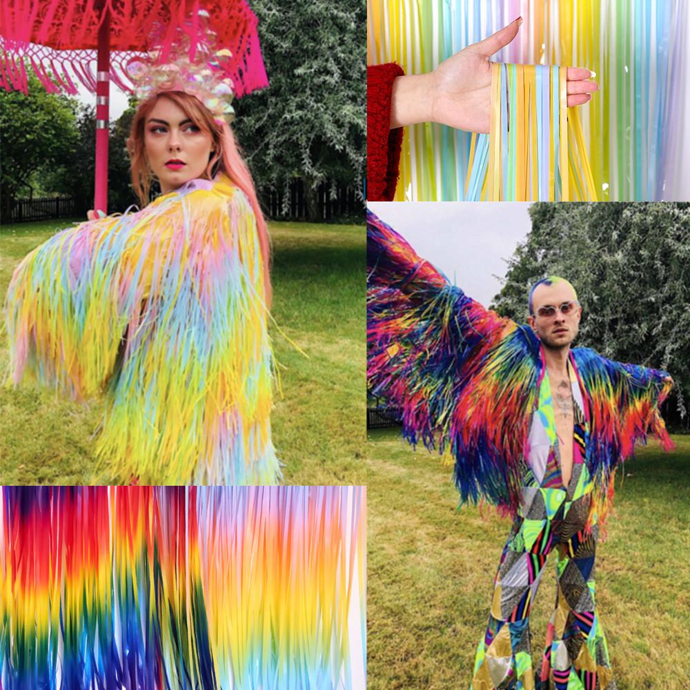 Красочная радужная куртка-дождевик в стиле макарон для радостных празднований