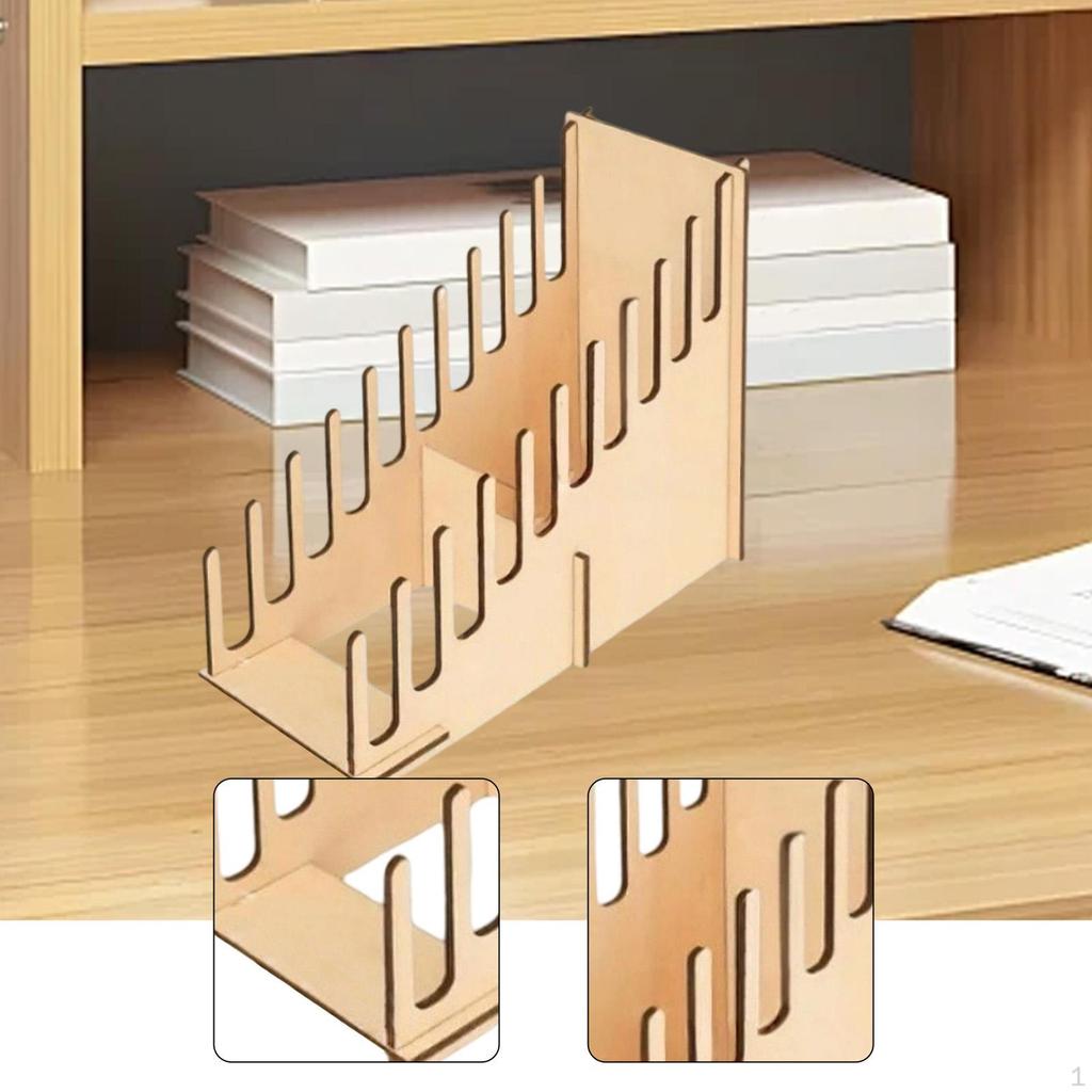 Greeting Card Display Stand Multipurpose Wooden Shelf Storage Organizer for Stickers