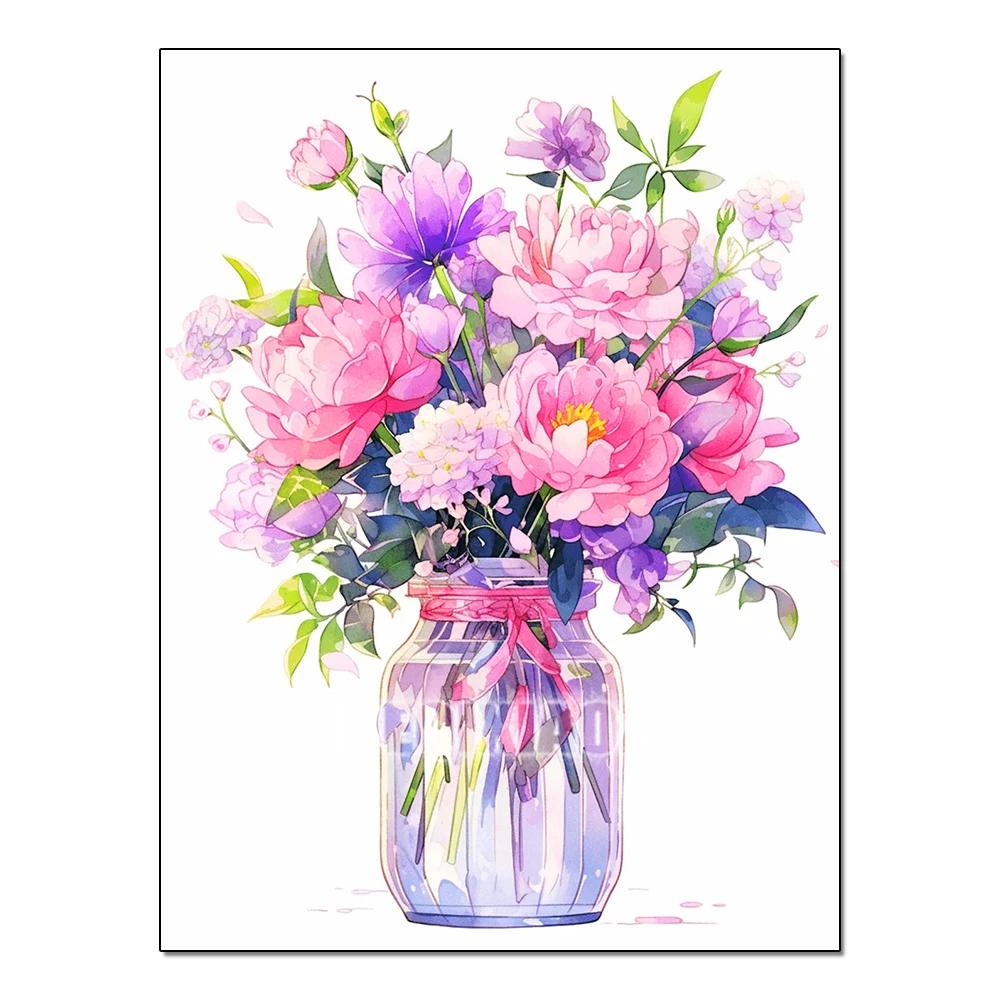 Полная серия цветов Алмазная живопись Тюльпан Маргаритка Алмазная мозаика Вышивка Искусство Акварельная картина Ручная работа Домашнее украшение Сделай сам