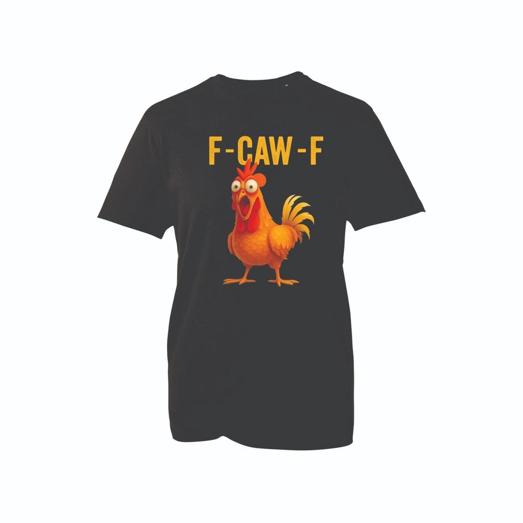 Смешная футболка с петухом F-Caw-F, юмор про петухов, графика с сельскохозяйственным животным, топ унисекс