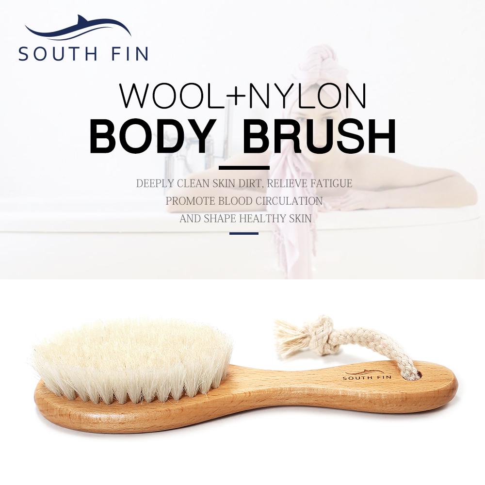 Деревянная детская щетка для волос SOUTH FIN для новорожденных, расческа для волос из мягкой шерсти, массаж головы для детей