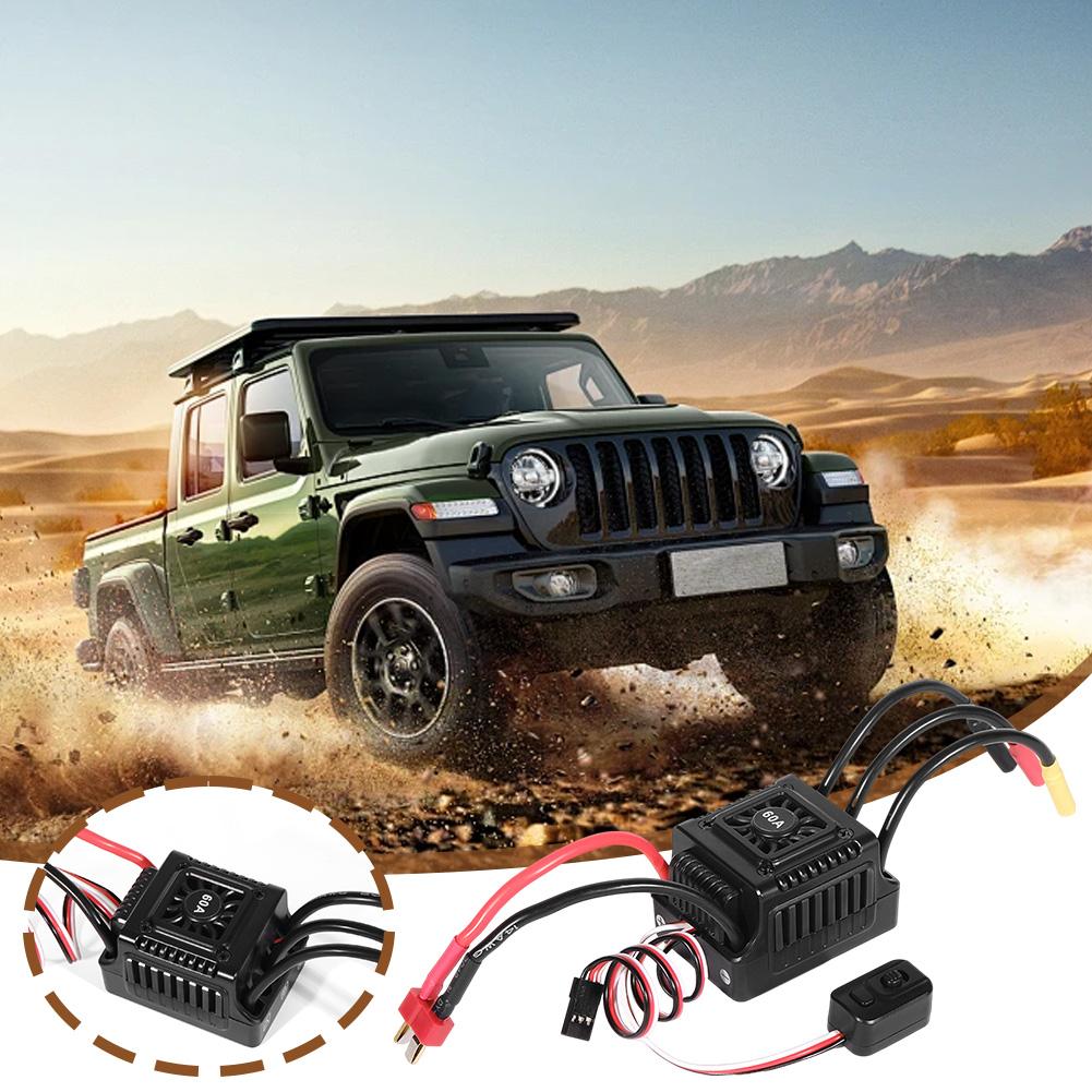 60A Electric Speed Controller 2-3S Waterproof Brushless Motor ESC Brushless ESC RC Upgrade Tools for 1/10 RC Car Truck