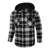 New Hooded Men's Plaid Shirts Long Sleeved Casual Flannel Loose Coat Fashion Street Style Men's Sports Shirt Jacket Male Clothes