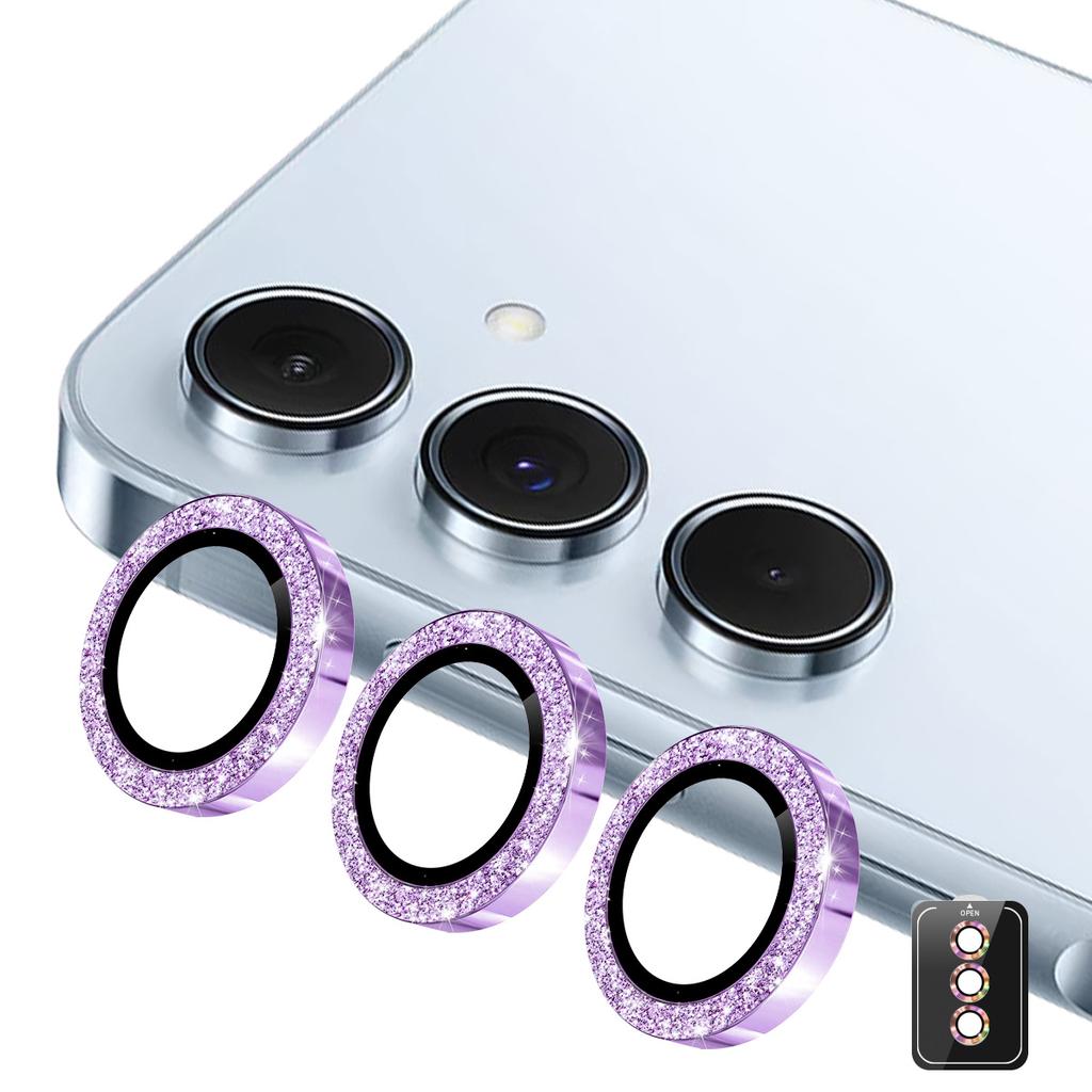 For Samsung Galaxy A35 5G/Galaxy A55 5G Camera Lens Protector ENKAY Hat-Prince Glitter Decor Tempered Glass Lens Film