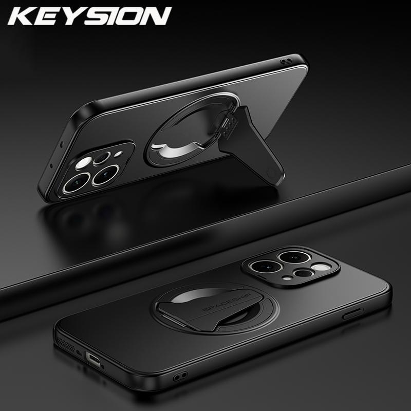KEYSION Магнитный чехол для телефона VIVO V70 5G Металлическая краска Мягкий силикон + ПК Вертикальная подставка Ударопрочная задняя крышка для VIVO V70