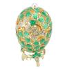 Эмалевая шкатулка в форме яйца с узором клевера, из металлического сплава, украшенная стразами, винтажная шкатулка для драгоценностей