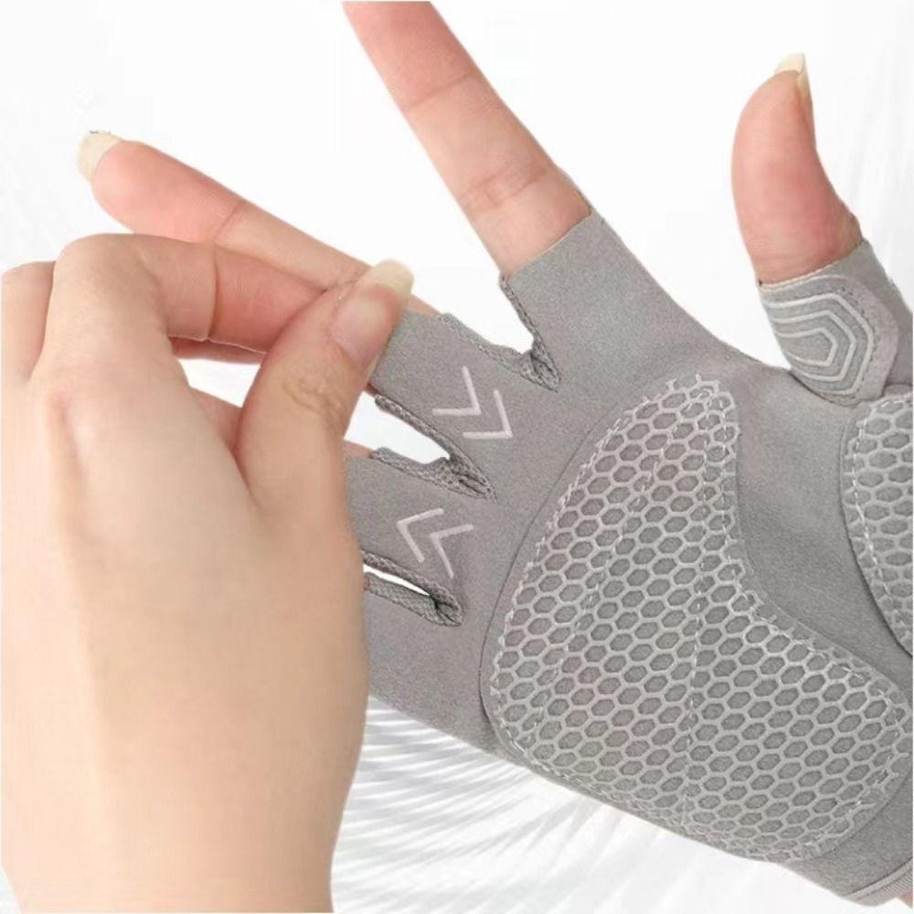 Sturdy Cycling Half Finger Gloves Nylon Split Finger Gloves Workout Gloves  Riding Equipment