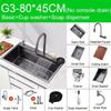Multifunction Black Nano Kitchen Sink Waterfall Faucet Large Single Bowl Cup Washer Pure Tap Soap Dispenser 304 Stainless Steel