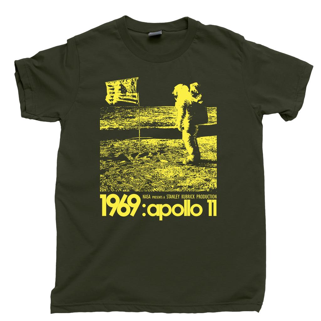 Office workers Cotton T-shirt APOLLO 11 CONSPIRACY Theory T Shirt Stanley Kubrick Fake Moon Landing Tee Poster