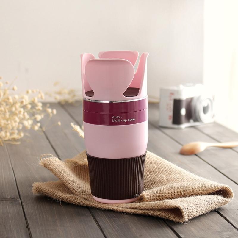 360° Rotating Car Beverage Rack with Key Storage Multipurpose Car Bottle Mount