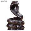 1 Pc Solid Wood Carving Ornaments Zodiac Snake Shape Statue Sculpture Office Living Room Bookshelf Decoration Crafts Feng Shui