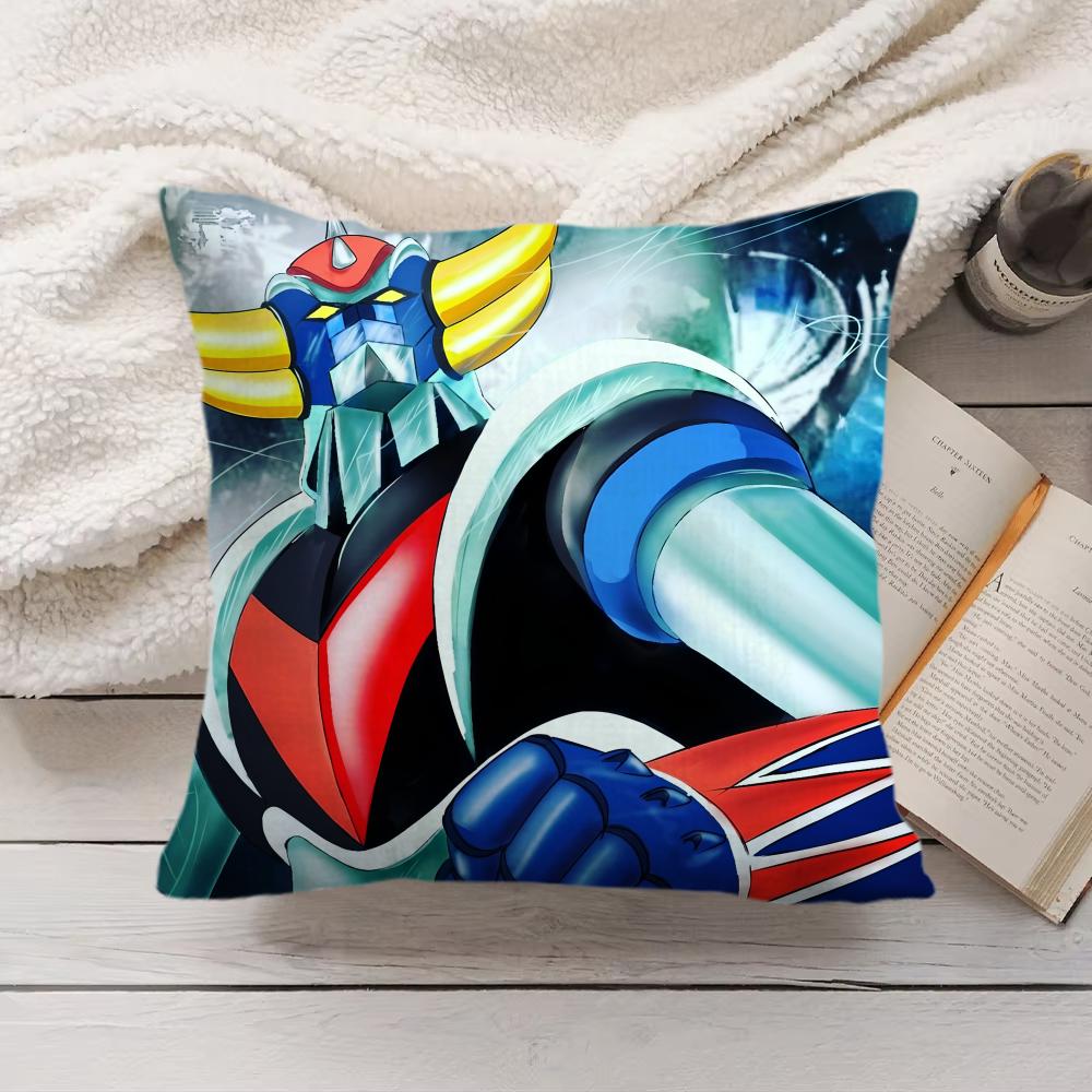 GGoldorak Anime cool Cushion Cover Silky Short Plush Invisible Zipper Dustproof Sofa Pillow Case for Home Decor