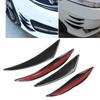 4PCS Car Front Bumper Spoiler Universal Glossy Black Rubber Air Knife for Modification