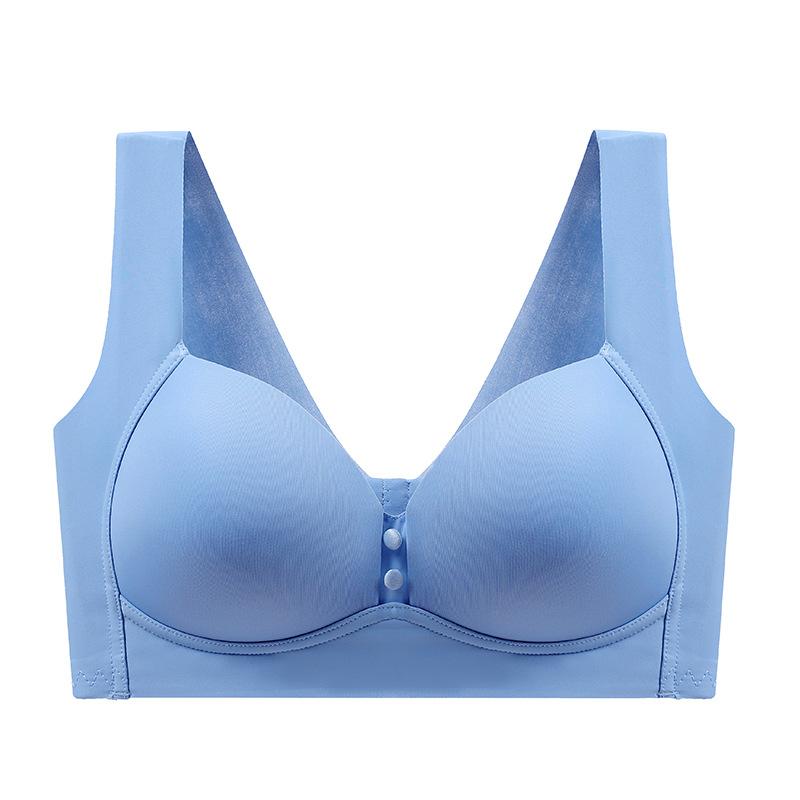 Seamless Bra Women's Large and Thin Underwear Full Cup Without Steel Ring Gathered Bra Solid Casual Bra Traceless Bra
