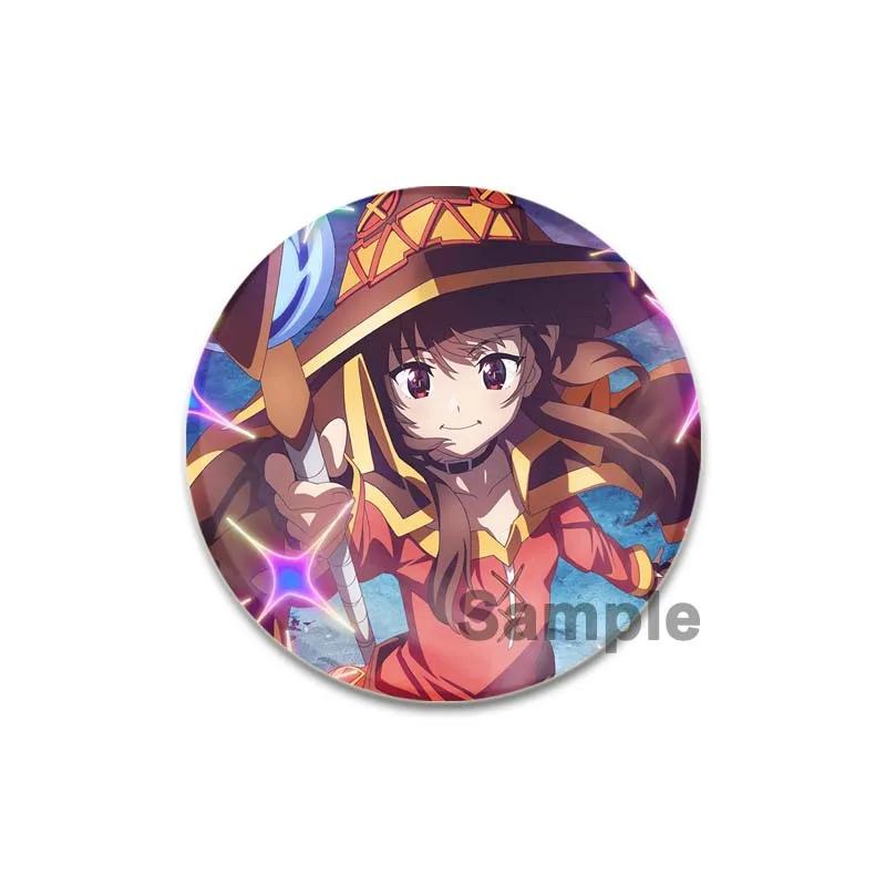 32/44/58 мм аниме KonoSuba значки Megumin Aqua значок ручной работы брошь нагрудник для рюкзака одежда аксессуары подарок