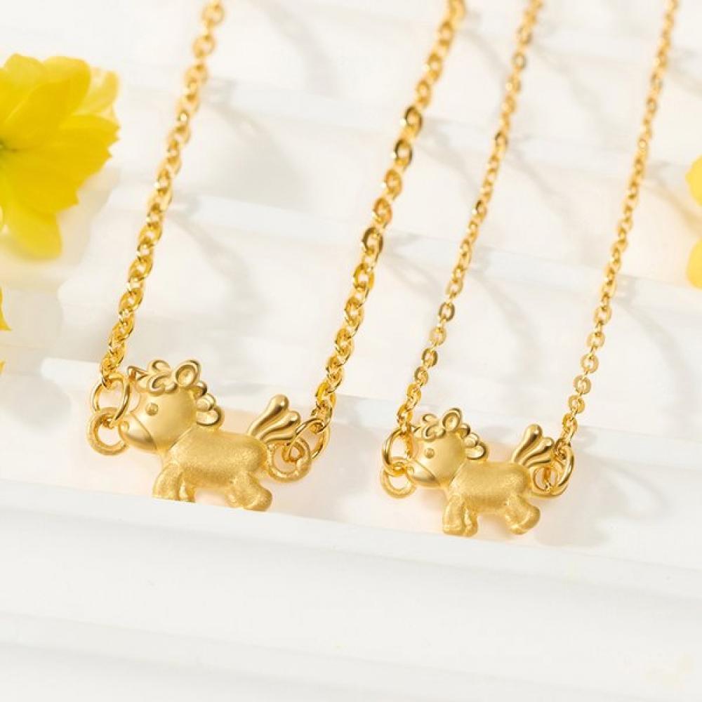 Porti 24k Solid Gold Horse Year Unicorn Chain Bracelet 1.875g