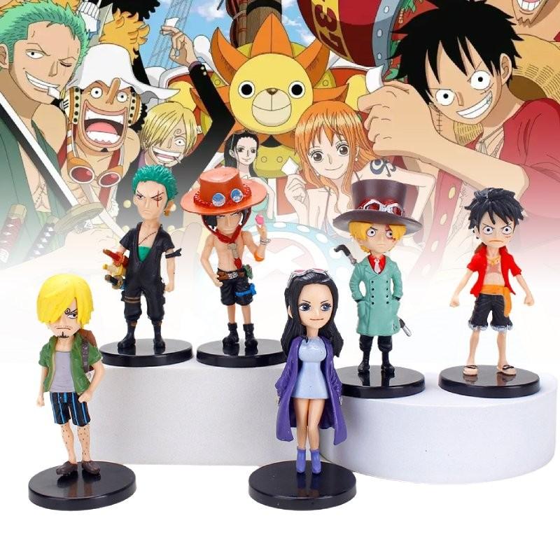 Vibrant Cartoon Anime Pvc Action Figures Set Featuring Luffy Ace Sanji Robin Toys