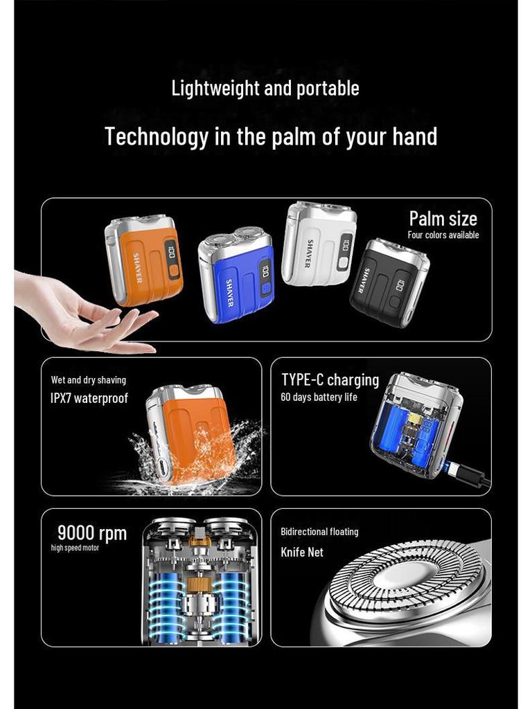 Высокоскоростная немецкая мини-электробритва с лезвиями — портативная серия Traveler