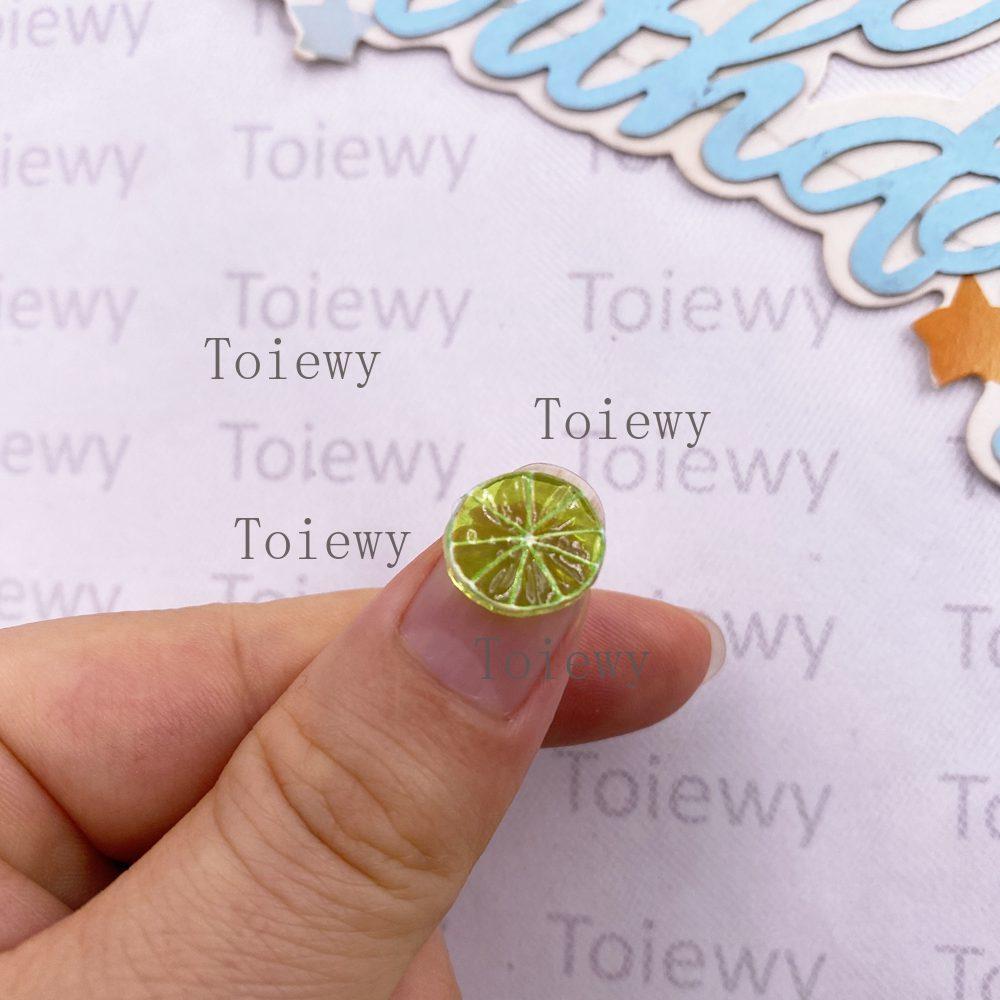 80pcs Resin Sliced Fruits Colorful Glitter Lemon Slices Nails Art Flat back Rhinestone Simulated Food DIY Scrapbook Crafts Decor
