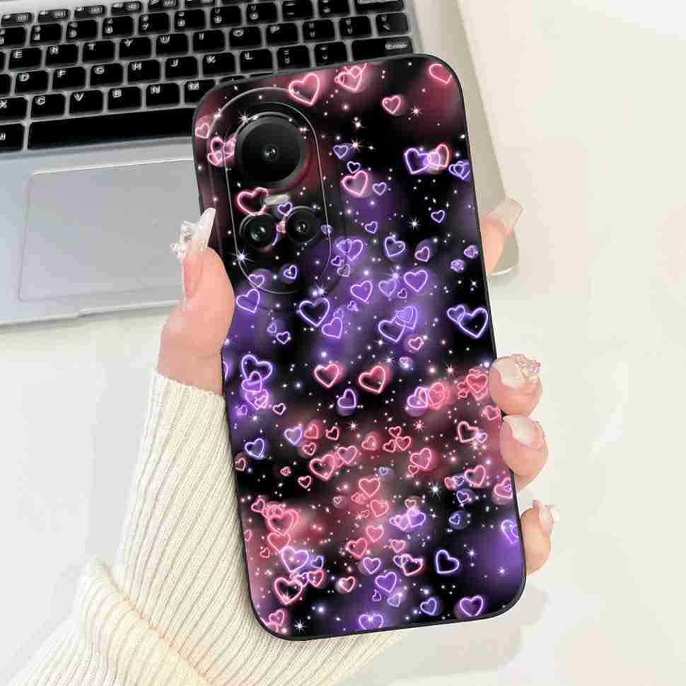 Чехол для Oppo Reno10 5G CPH2531 Роскошный Розовый Милый Кролик Мягкий Силиконовый Чехол Для Reno10 Pro 5G CPH2525 6.7" Глобальный Корпус Телефона