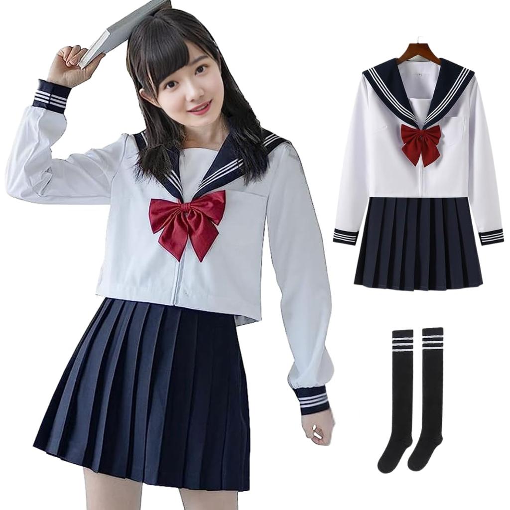 Sailor Authentic Full Set Black for High School Junior High School Student for Cosplay for Fancy Loose School Large Short Cosplay [BeLoved] Uniform,