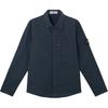 Рубашка мужская с длинным рукавом, нагрудным карманом и логотипом, темно-синяя K1S1512000-33S0010-V0020