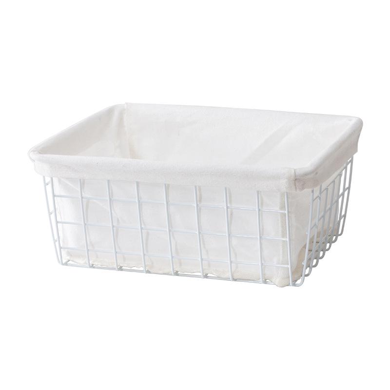 Кованая железная настольная корзина для хранения косметики и закусок