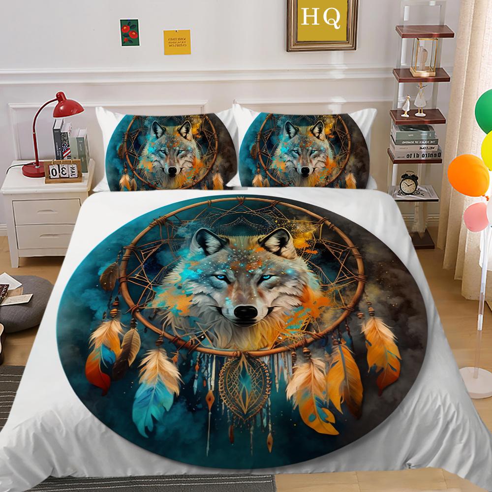 Домашнее постельное белье с принтом волка, комплект постельного белья из микрофибры королевского размера, мужской мягкий домашний текстиль высокого качества