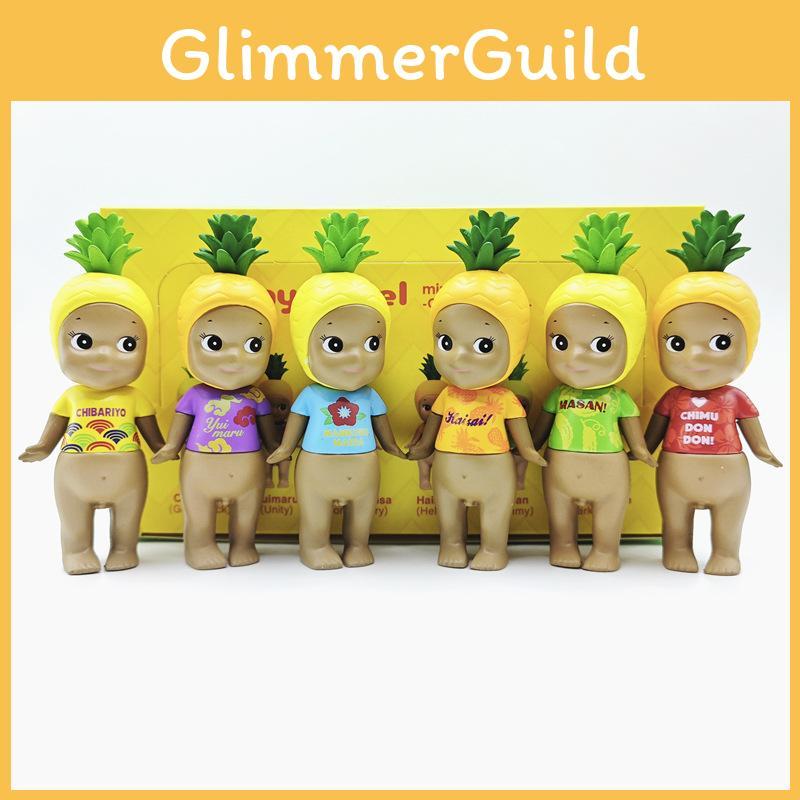 Black Cute Angel Doll Pineapple Headset Flower Shirt Blind Box Ornament Model