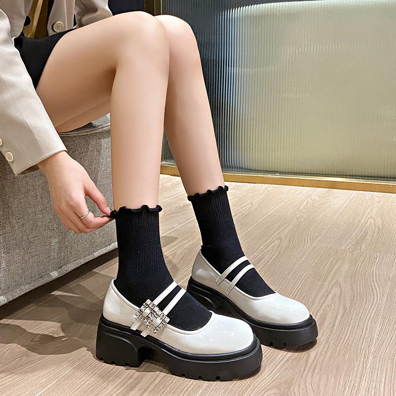 Fashion Soft Soles Women Shoe Comfortable Japanese Thick Soled Leather Shoes Women Spring Autumn New 2024 British Style Shoes for Women