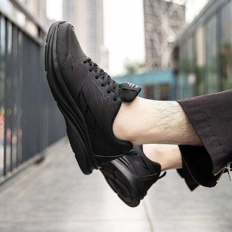 Модная мужская легкая повседневная спортивная обувь, нескользящие лоферы на плоской подошве, дышащие, кожаные, кроссовки для фитнеса, износостойкая плоская подошва для ходьбы