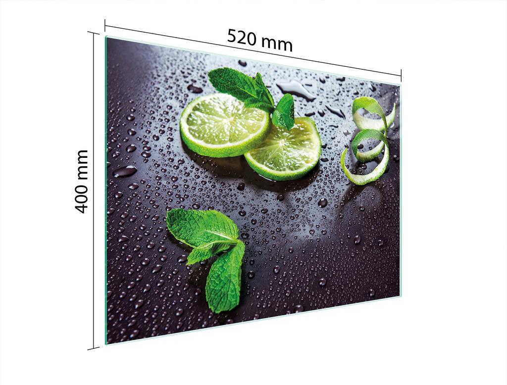 SZKLANA DESKA DO KROJENIA 52x40 LIMONKA