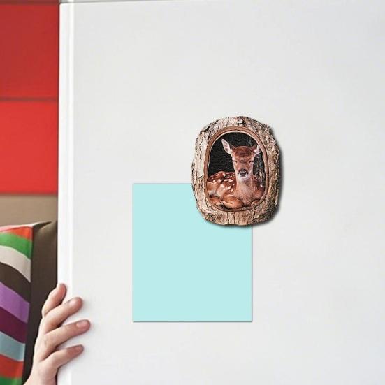 Животное в дупле Дерева Магнит на Холодильник Деревянный Магнит Животное на Холодильник Домашний Офис Кухонный Шкаф Шкафчик Белая Доска