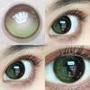 2 шт./пара цветных контактных линз 14,5 мм, цветные линзы для зеленых глаз, ежегодные красивые линзы для диоптрий и близорукости, студенческая цветная косметика