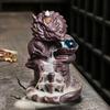 1pc Dragon Lucky Feng Shui Ball Ceramic Handicrafts Home Decorate Backflow Incense Burner Stick Holder Gifts (Without Incense)