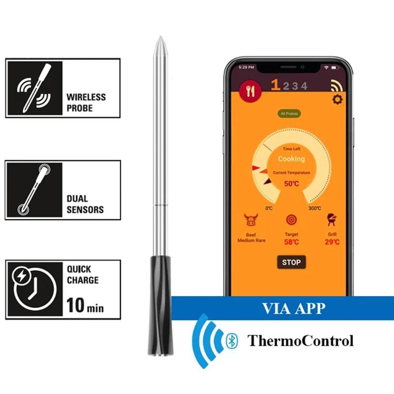 New Wireless Meat Food Thermometer for Oven Grill BBQ Smoker Kitchen Smart Digital Bluetooth Barbecue Thermometer Temperature