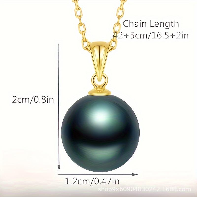 Fashion Ladies Internet celebrity green/gray pearl pendant, simple retro 18K gold necklace accessories collarbone chain
